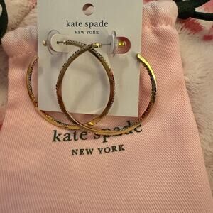 Kate Spade pride rainbow rhinestone pave hoop earrings nwt